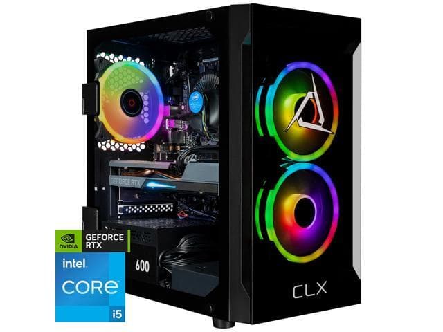 CLX Gaming Desktop - Intel Core i5 14400F 2.5GHz 10-Core Processor, 16GB DDR5 Memory, GeForce RTX 4060 8GB GDDR6 Graphics 1TB NVMe M.2 SSD, WiFi,...
