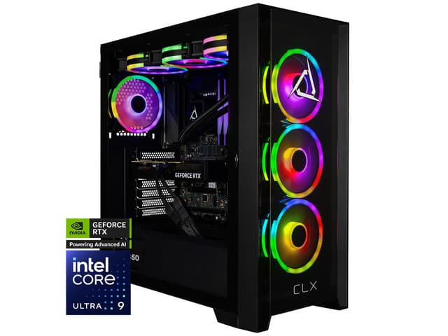 CLX SET Gaming Desktop - Intel Core Ultra 9 285K 3.7GHz 24-Core Processor, 64GB DDR5 Memory, GeForce RTX 5080 16GB GDDR7 Graphics, 2TB NVMe M.2...
