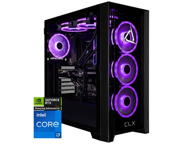 CLX SET Gaming Desktop - Intel Core i7 14700KF 3.4GHz 20-Core Processor, 32GB DDR5 Memory, GeForce RTX 5070 12GB GDDR7 Graphics, 2TB NVMe M.2 SSD,...