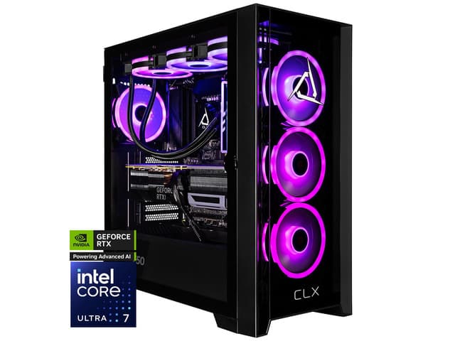CLX SET Gaming Desktop - Intel Core Ultra 7 265F 2.4GHz 20-Core Processor, 32GB DDR5 Memory, GeForce RTX 5070 12GB GDDR7 Graphics, 2TB NVMe M.2...