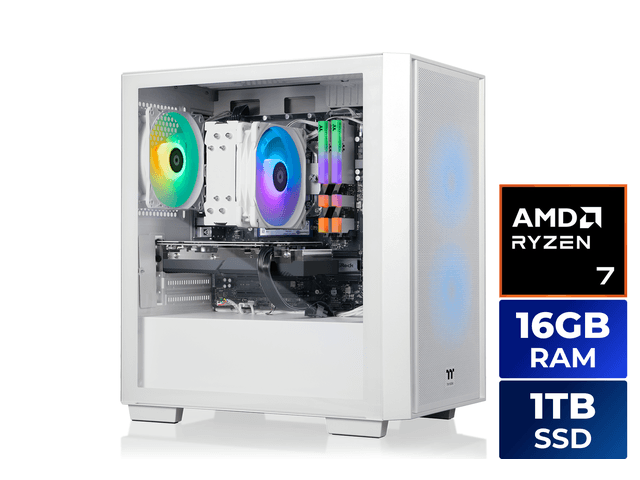 Thermaltake LCGS NE R76-H16 Gaming Desktop (AMD Ryzen 7 5700, ToughRam DDR4 3600Mhz 16GB RGB Memory, AMD Radeon RX 7600, 1TB NVMe M.2, Wifi,...