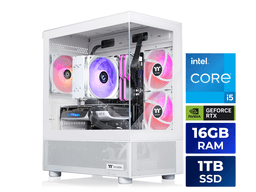 Thermaltake LCGS NE i1460S-V170S Gaming Desktop (Intel Core i5-14400F, ToughRam DDR4 3600Mhz 16GB RGB Memory, NVIDIA GeForce RTX 5060, 1TB NVMe...