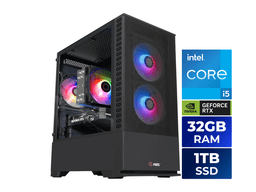 ABS Cyclone Aqua Prebuilt Gaming PC - Windows 11 - Intel Core i5-14400F - GeForce RTX 5060 - DLSS 4 - 32GB DDR4 3200 - 1TB M.2 SSD