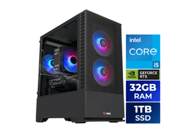 ABS Cyclone Aqua Prebuilt Gaming PC - Windows 11 - Intel Core i5-14400F - GeForce RTX 5060 8GB - DLSS 4 - 32GB DDR4 - 1TB NVMe SSD