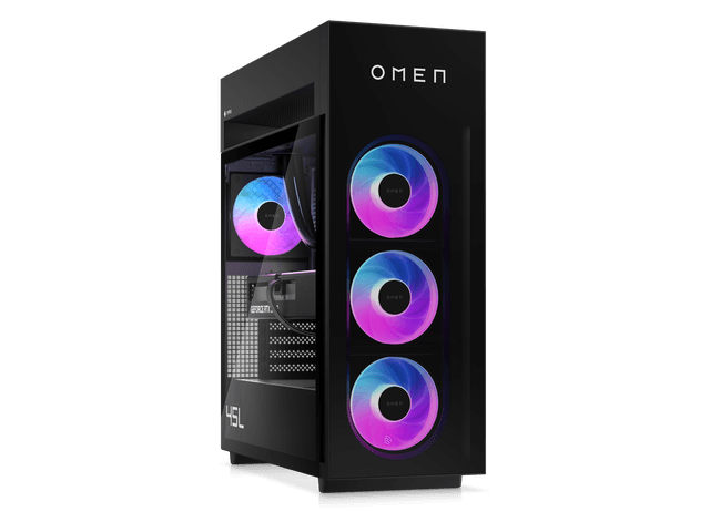 OMEN MAX 45L Gaming Desktop PC GT23-0060, AMD Ryzen 7 9800X3D, NVIDIA GeForce RTX 5070 TI, 32GB DDR5, 1TB PCIe NVMe, Microsoft Windows 11 Professional