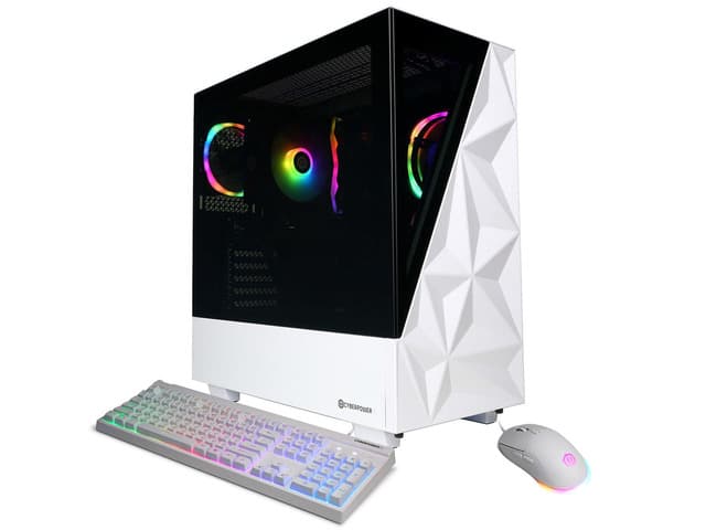 CyberPowerPC Gamer Master Gaming Desktop Computer, AMD Ryzen 7 9700X 3.8GHz, 16GB RAM, 1TB SSD, NVIDIA GeForce RTX 5060 Ti 8GB, Windows 11 Home, White