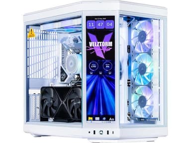 Velztorm LCD Praetix Custom Built Y70 Touch Gaming Desktop PC (Intel i9-14900K, GeForce RTX 5070 Ti, 32GB DDR5, 2TB PCIe SSD, RGB Fans, 360mm AIO,...