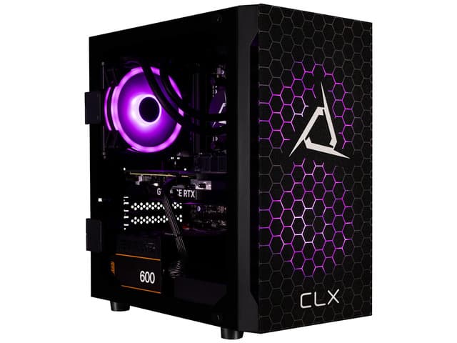 CLX SET Gaming Desktop - AMD Ryzen 7 7700X 4.5GHz 8-Core Processor, 32GB DDR5 Memory, GeForce RTX 4060 8GB GDDR6 Graphics 1TB NVMe M.2 SSD, 2TB...