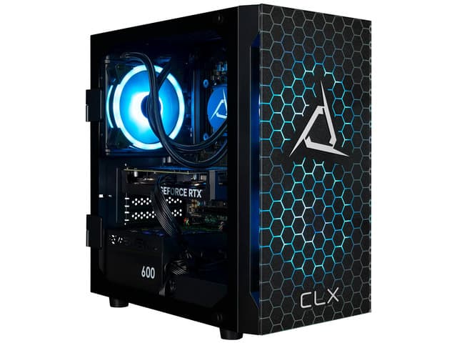 CLX SET Gaming Desktop - AMD Ryzen 5 9600X 3.9GHz 6-Core Processor, 32GB DDR5 Memory, GeForce RTX 4060 8GB GDDR6 Graphics, 1TB NVMe M.2 SSD, WiFi,...