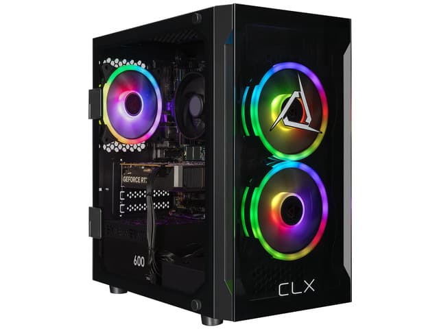 CLX Set Gaming Desktop - AMD Ryzen 5 8400F 4.2GHz 6-Core Processor, 16GB DDR5 Memory, GeForce RTX 5050 8GB GDDR6 Graphics, 1TB NVMe M.2 SSD, WiFi,...