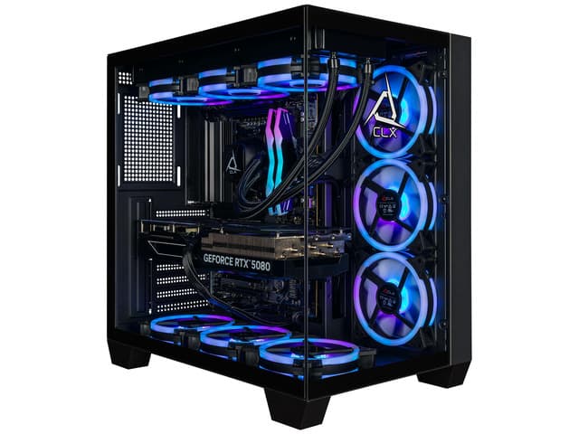 CLX Set Gaming Desktop - Liquid Cooled AMD Ryzen 7 9800X3D 4.7GHz 8-Core Processor, 32GB DDR5 Memory, GeForce RTX 5080 16GB GDDR7 Graphics, 2TB...