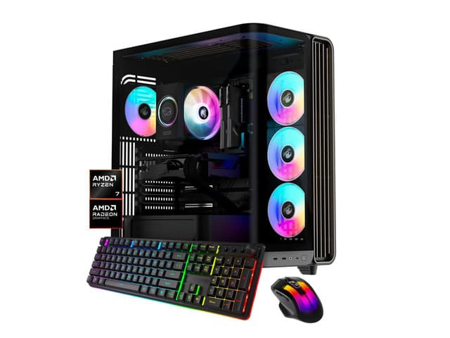 iBUYPOWER Trace Gaming PC Desktop Computer AMD Ryzen 7 9700F CPU, AMD Radeon RX 9070XT 16GB GPU, 32GB DDR5 RAM, 1TB NVMe SSD, Windows 11 Home,...