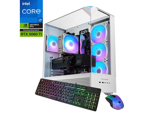 iBUYPOWER Element Gaming PC Desktop Computer Intel Core i7 14700F CPU, NVIDIA GeForce RTX 5060Ti 8GB GPU, 16GB DDR5 RGB RAM, 1TB NVMe SSD, Windows...