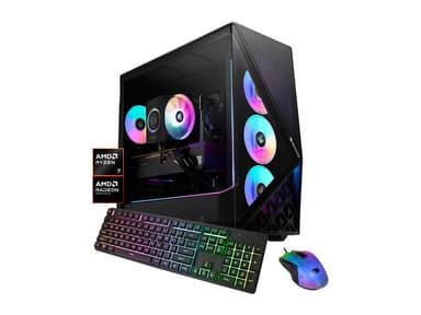 iBUYPOWER Slate Gaming PC Desktop Computer AMD Ryzen 7 8700F CPU, AMD Radeon RX 7700 XT 12GB GPU, 16GB DDR5 RAM, 1TB NVMe SSD, Windows 11 Home,...