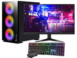 HAJAAN Gaming PC Desktop Tower - AMD Ryzen 7 5700X, RTX 3050 6GB GDDR6, 32GB DDR4 RAM, 2TB NVMe M.2 SSD, 27' Inch Curve Gaming Monitor, Windows 11...