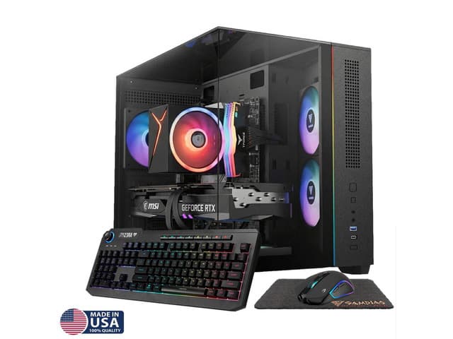 Gigatech Gaming Titan 3 Gaming PC Desktop - Ryzen 5 5500, RTX 5060, 32GB DDR4, 512GB SSD, RGB, Windows 11, Wi-Fi