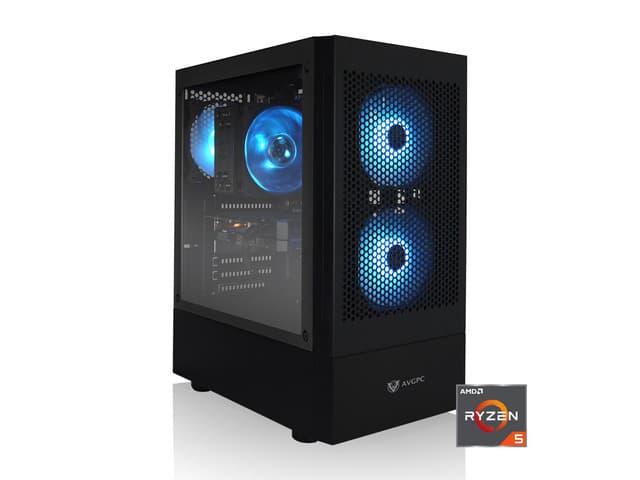 AVGPC Max Series Gaming PC - AMD Ryzen 5 5500 4.2 GHz Max Boost, GeForce RTX 5060 GPU, 16GB RAM, 1TB M.2 NVMe SSD, Heat-Pipe CPU Cooler, ARGB...