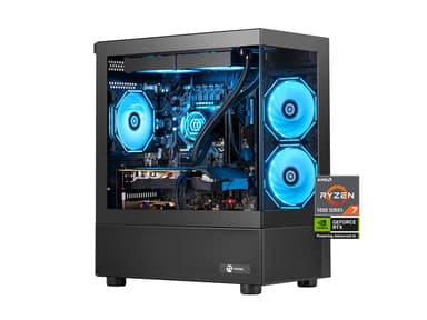 NINGMEI Lumishore Gaming PC - AMD Ryzen 7 5700X - GeForce RTX 5060 - 32GB DDR4 RAM - 1TB M.2 NVMe SSD - 550W PSU - Windows 11 - WiFi - Gaming...
