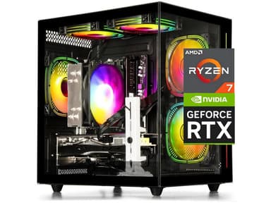 ZHICGCP Gaming Desktop PC, Ryzen 7 5700X, RTX 3050 8GB,1TB SSD, 16GB DDR4, Black, Windows 11