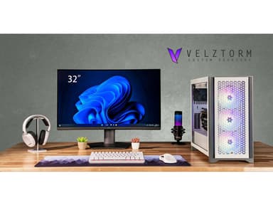Velztorm White Armix Custom Built Gaming Desktop PC (AMD Ryzen 9 7900X, GeForce RTX 5070 Ti, 32GB DDR5, 1TB PCIe SSD, RGB Fans, 240mm AIO, 1000W...
