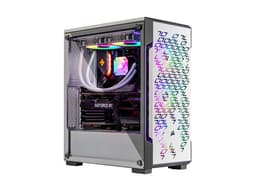 Velztorm White Ferrux Gaming Desktop PC (AMD Ryzen 9 - 5900X, GeForce RTX 5060, 32GB DDR4, 2TB PCIe SSD, 240mm AIO, 750W PSU, RJ-45, 1 Display...