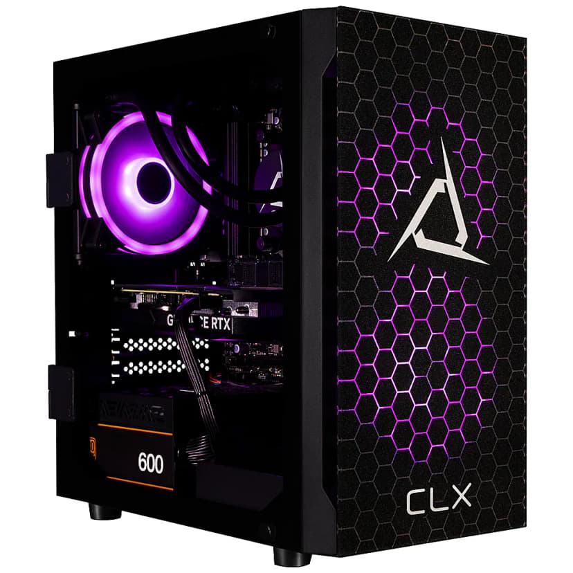 CLX - SET Gaming Desktop - AMD Ryzen 7 7700X - 32GB DDR5 4800 Memory - GeForce RTX 4060 - 1TB NVMe M.2 SSD + 2TB HDD Storage - Black