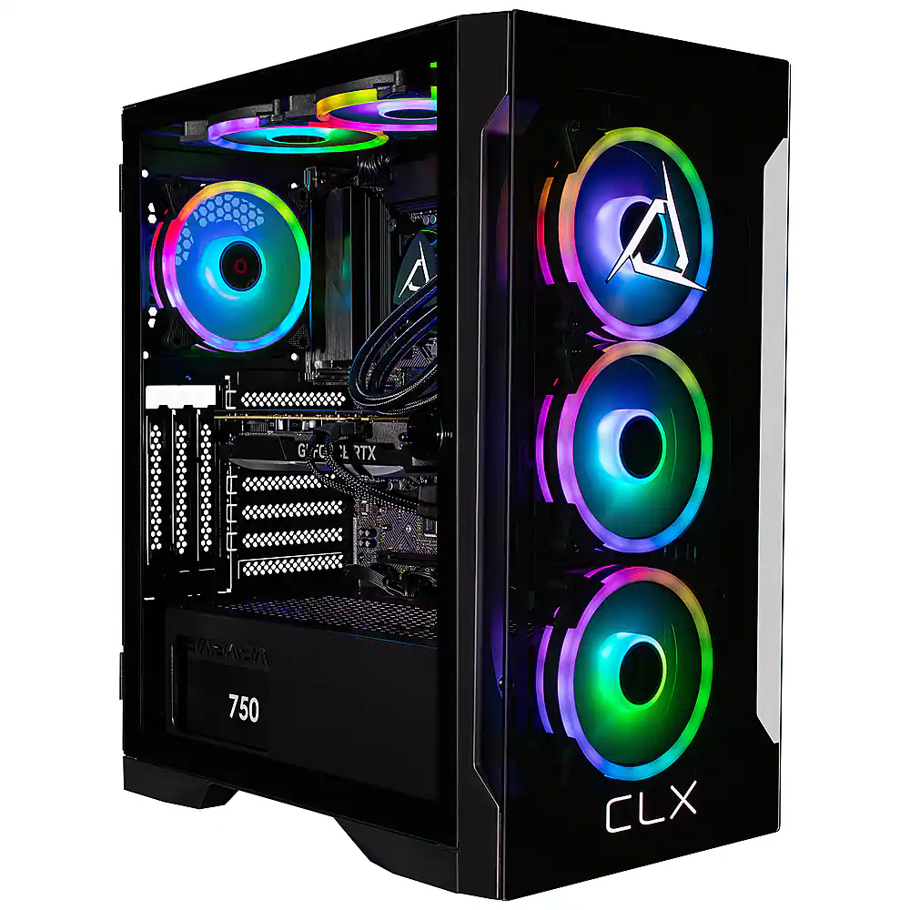 CLX - SET Gaming Desktop-Intel Core i9 14900KF-32GB DDR5 5600 Memory-GeForce RTX 4070 SUPER-1TB NVMe M.2 SSD + 4TB HDD Storage - Black