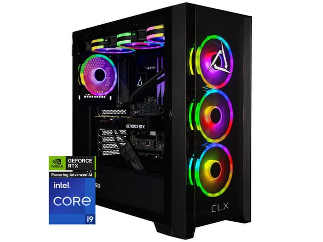 CLX SET Gaming Desktop - Intel Core i9 14900KF 3.2GHz 24-Core Processor, 32GB DDR5 Memory, GeForce RTX 5080 16GB GDDR7 Graphics, 2TB NVMe M.2 SSD,...