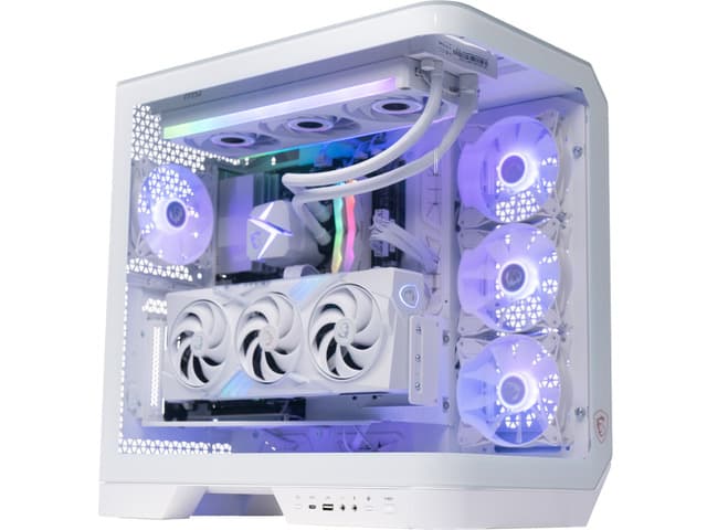 MSI Vision (Tower) Gaming Desktop White, AMD R9-9950X3D,5080 White, DDR5 32GB Memory,2TB M.2 NVMe,850W USB Type-C, VR-Ready, Windows 11 Home Advance