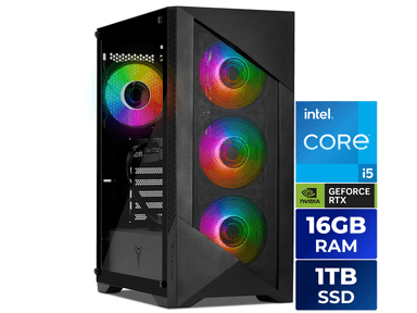 Yeyian Gaming Desktop PC YPI-ED44F0B-5601N Intel Core i5-14400F 16GB DDR5 1TB NVMe SSD GeForce RTX 5060 Windows 11 Home