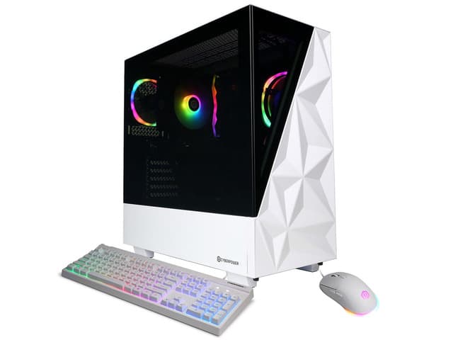 CyberPowerPC Gamer Master Gaming Desktop Computer, AMD Ryzen 5 8400F 4.2GHz, 16GB RAM, 2TB SSD, NVIDIA GeForce RTX 5060 8GB, Windows 11 Home, White
