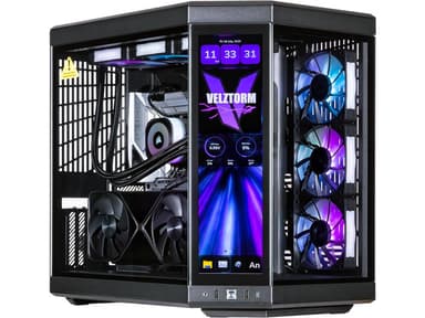 Velztorm LCD Black Praetix Custom Built Gaming Desktop PC (Intel i9-14900K, Radeon RX 9070 XT, 32GB DDR5, 2TB PCIe SSD, RGB Fans, 360mm AIO, 1000W...