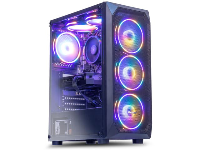 MXZ Gaming PC Computer, AMD Ryzen 5 3500X,RX 6500XT,8GB DDR4, NVME M2 500GB, 5 RGB Fans, Windows 11 Pro Ready to Use, Gamer Desktop Computer (R5...