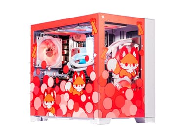 Velztorm Cinnamon Fox Custom Built Gaming Desktop PC (AMD Ryzen 7 5700X, GeForce RTX 5060, 32GB DDR4, 2TB PCIe SSD, RGB Fans, 240mm AIO, 850W PSU,...