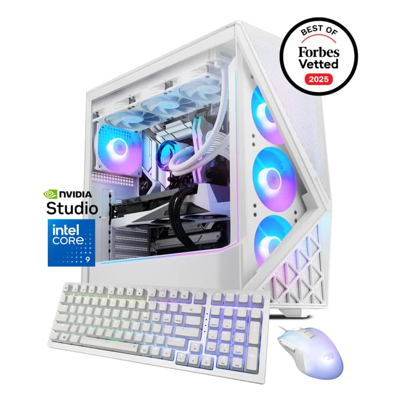 iBUYPOWER - Slate Gaming Desktop PC- Intel Core Ultra 9 285K,NVIDIA GeForce RTX 5070 12GB,32GB DDR5 RGB,2TB NVMe - White