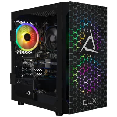 CLX - SET Gaming Desktop - AMD Ryzen 5 8400F - 32GB DDR5 5600 Memory - GeForce RTX 5060 8GB - 2TB NVMe M.2 SSD - Black