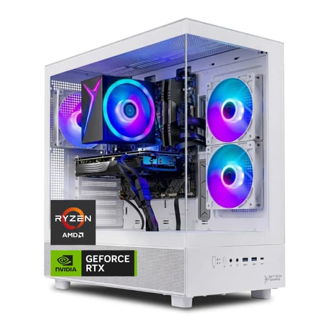 Skytech Gaming - Skytech AZURE3 - AMD Ryzen 7 5700, 5060, 16GB 3200 MHz DDR4 SDRAM, 650W GOLD PSU - White