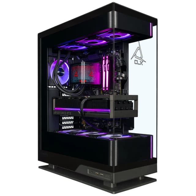 CLX - Ra Gaming Desktop - AMD Ryzen 9 9950X3D w/Tryx Panorama - 96GB DDR5 Memory - GeForce RTX 5090 32GB - 4TB NVMe SSD - Black
