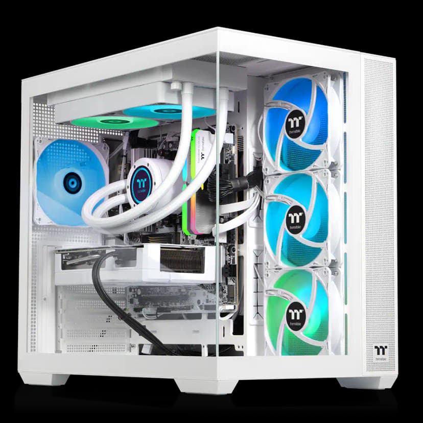 Thermaltake - LCGS View 7897XS-380 Gaming Desktop AMD Ryzen 7 7800X3D 2023, 32GB DDR5 Mem, AMD Radeon RX 9070 XT, 1TB NVMe M.2 - White