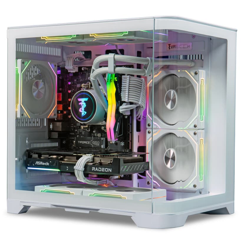 ViprTech - Reaper 2.5 Liquid-Cooled PC - AMD Ryzen 7 8700F 5.0Ghz, RX 9060 XT 16GB, 16GB DDR5, 1TB SSD, Gaming Computer, W - White