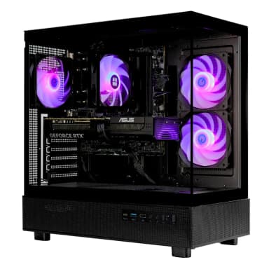 TECHNOID - Glass –NVIDIA Geforce RTX 5070 Ti–AMD Ryzen 7 9700X – 64GB DDR5 –2TB SSD –AI Ready –VR Compatible –Win 11 Home - Black