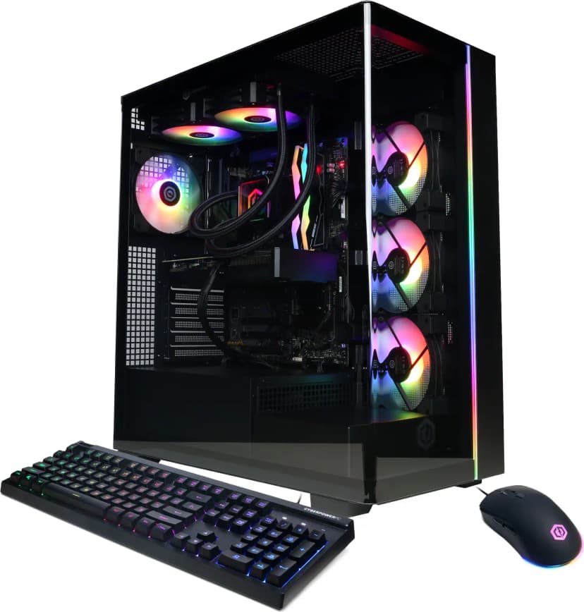 CyberPowerPC - Gaming Desktop - AMD Ryzen 7 9700X 2024 - NVIDIA GeForce RTX 5070 12GB - 32GB DDR5 Memory - 2TB SSD Storage - Black