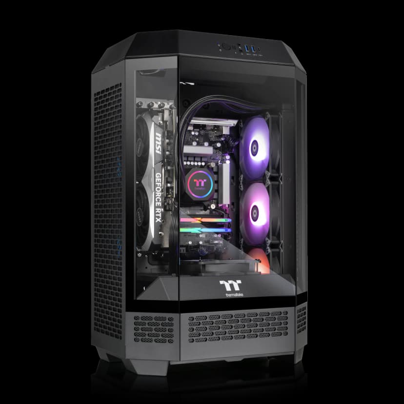 Thermaltake - LCGS Reactor u2670T Gaming Desktop Intel Core Ultra 7 S2 2025 32GB Memory NVIDIA GeForce RTX 5070 Ti, 2TB SSD NVMe M.2 - Black