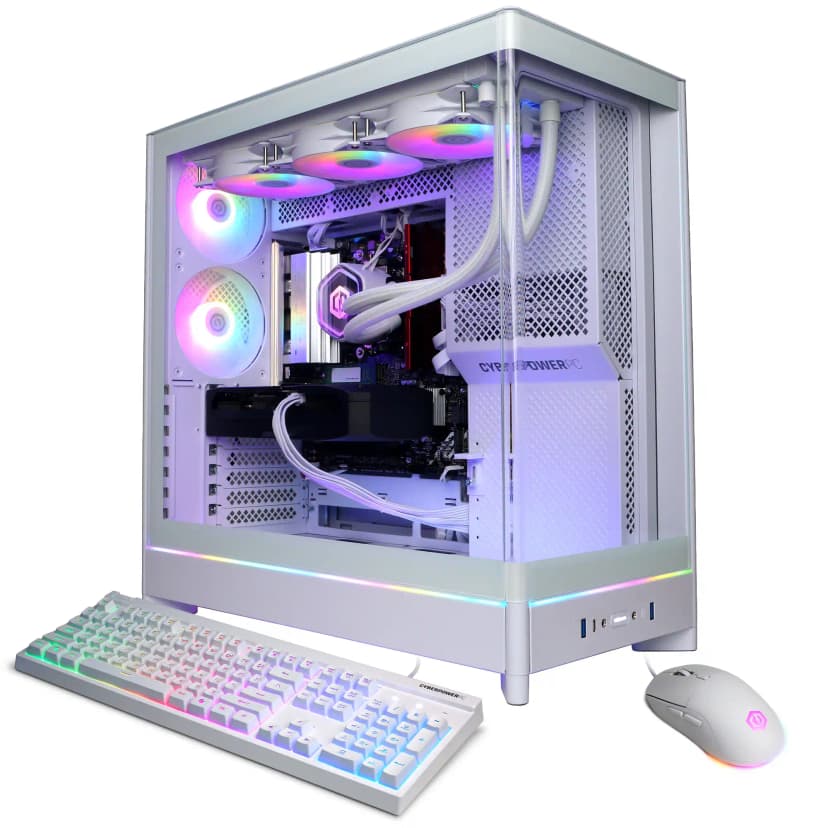 CyberPowerPC - Gaming Desktop - Intel Core Ultra 7 270K Plus 2026 - NVIDIA GeForce RTX 5060 Ti 8GB - 16GB DDR5 Memory - 1TB SSD Storage - White