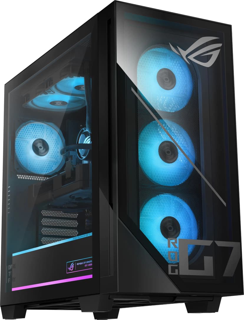 ASUS - ROG GM700 Gaming Desktop - AMD Ryzen 7 9800X3D (2024) - 32GB Memory - NVIDIA GeForce RTX 5070Ti - 2TB Storage - Black