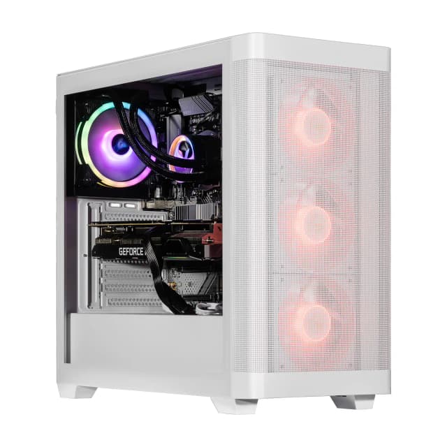 Velztorm - Pilum Desktop PC (Ryzen 7 5700X, 32GB, 1TB SSD, GeForce RTX 5060, WiFi 5, Bluetooth 5.0, Win 11 Pro) - White