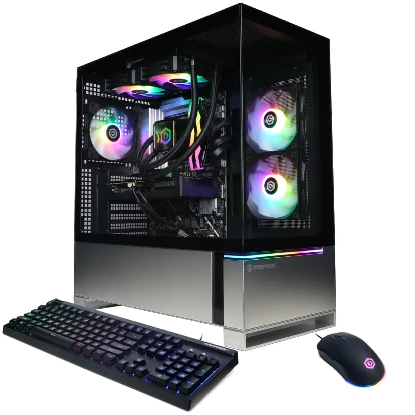 CyberPowerPC - Gaming Desktop - Intel Core Ultra 7 265KF 2024 - AMD Radeon RX 9060 XT 16GB - 32GB DDR5 Memory - 2TB SSD Storage - Black