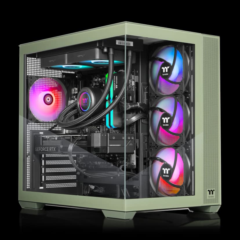 Thermaltake - LCGS View 9770M-380 Gaming Desktop AMD Ryzen 7 9700X, 32GB RGB Memory, NVIDIA GeForce RTX 5070, 1TB SSD NVMe M.2, Wifi - Matcha