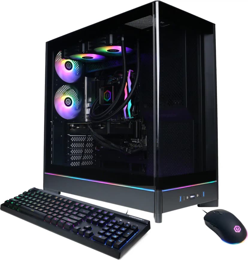 CyberPowerPC - Gaming Desktop - AMD Ryzen 7 9700X - AMD Radeon RX 9060 XT 16GB - 32GB DDR5 - 2TB PCIe 4.0 SSD - Black