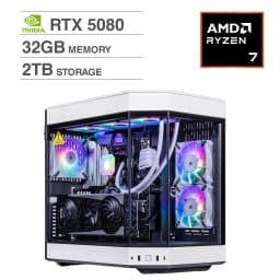 Velztorm - Praetix 3D Desktop PC (AMD Ryzen 7 9800X3D, 32GB DDR5, 2TB PCIe SSD, GeForce RTX 5080, WiFi 7, Win 11 Pro) - White